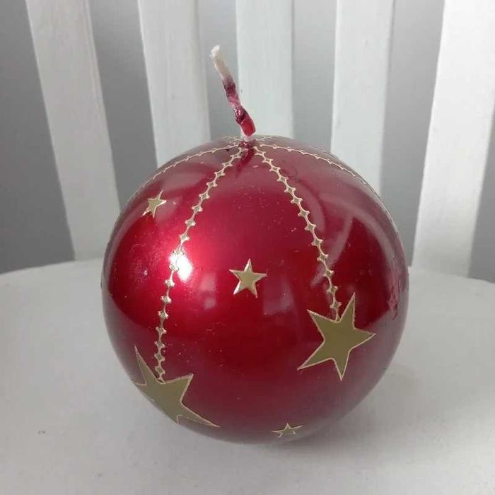 Bożonarodzeniowe Ozdobne Świeczki w kształcie bombek- 3 sztuki