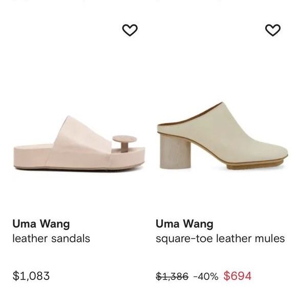 ПРОДАЖ ДО 20.12!!! Шкіряні бежеві мюлі Uma Wang