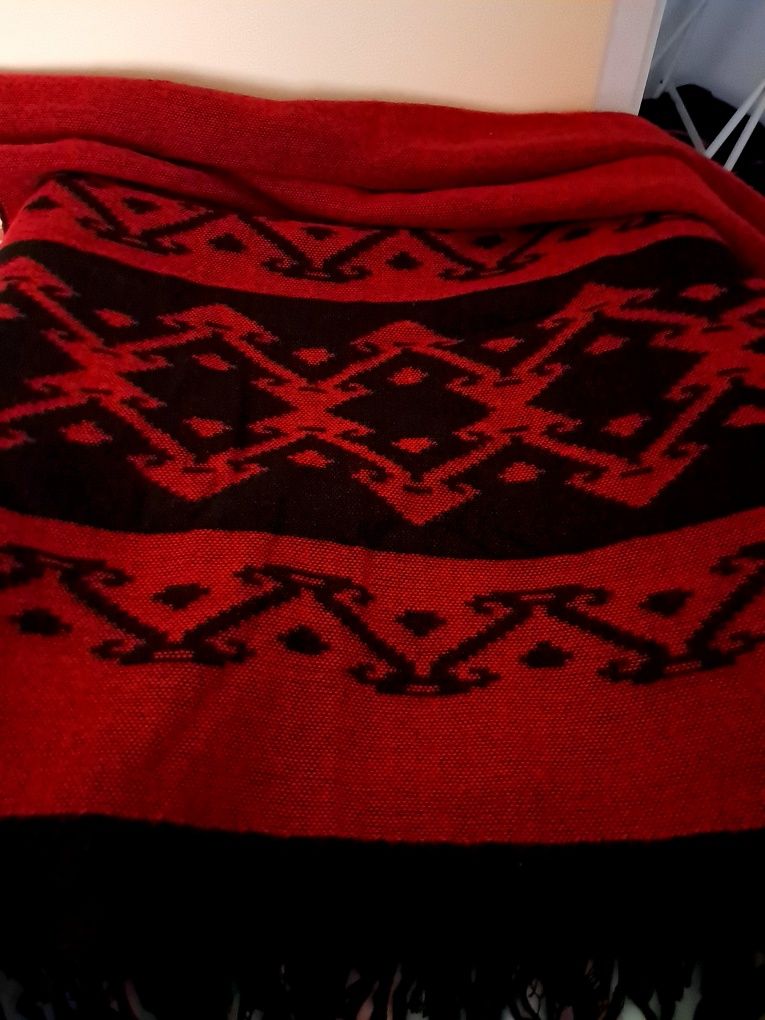 Piękny tradycyjny szal / narzuta turecki vintage frendzle