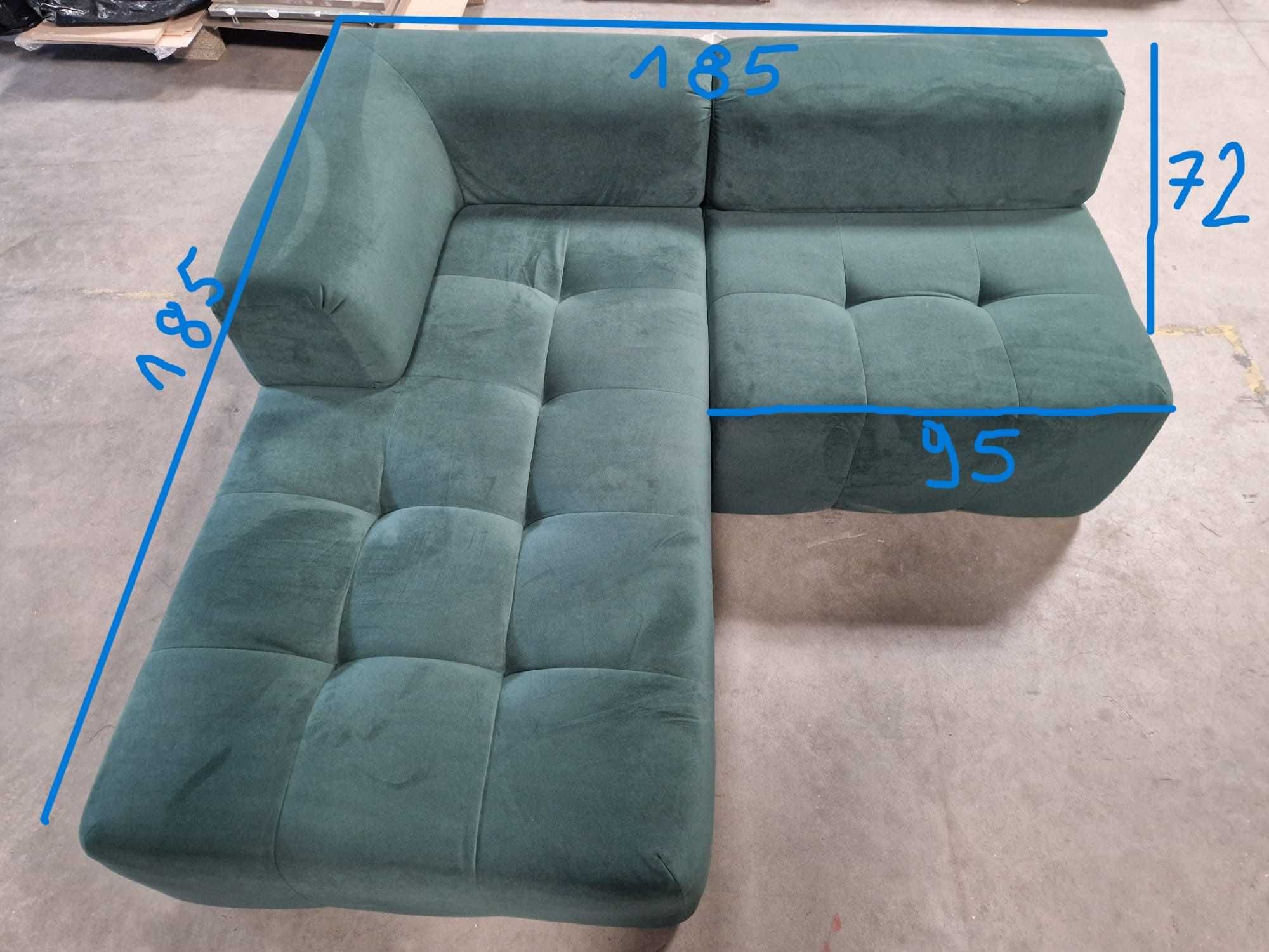 Sofa  zielona dwuelementowa