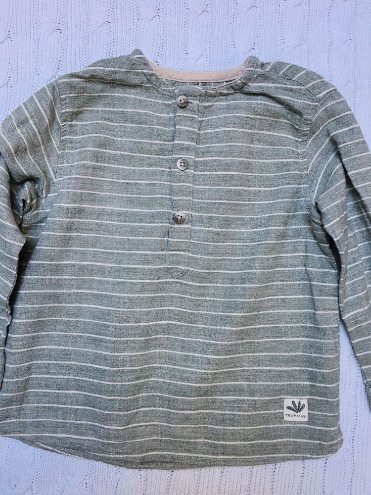 Koszula bluzka Zara 92, bawełna i len