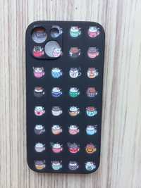 Czarne etui/case do iPhone 13 motyw w koty