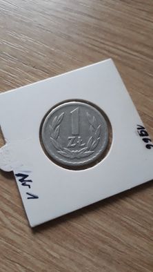 1 złoty 1966 r- PRL-Aluminium-nr 1- super stan.