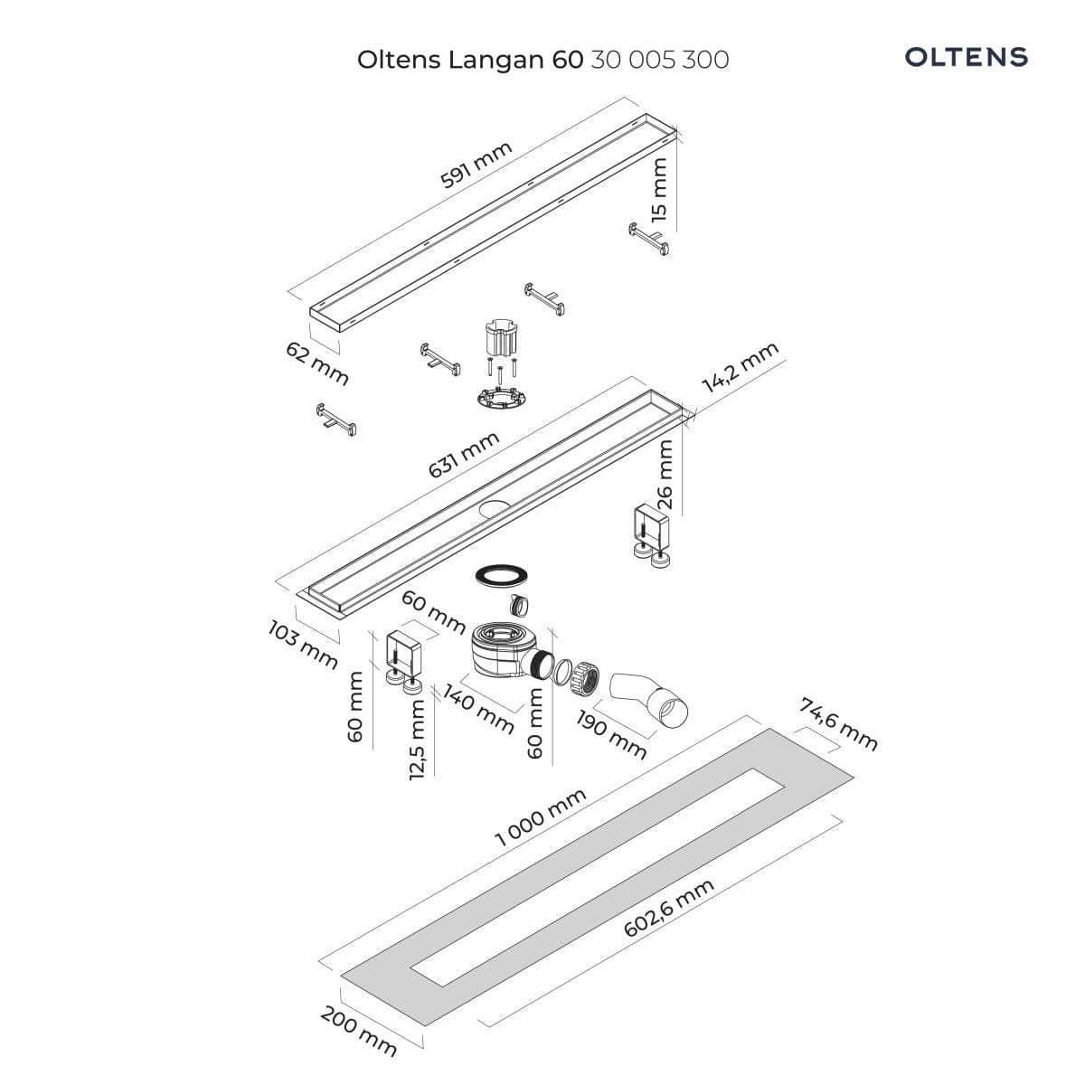 Odpływ liniowy OLTENS 60CM