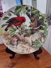 Limoges Kolekcjonerski talerz ozdobny Rudisil Ptak