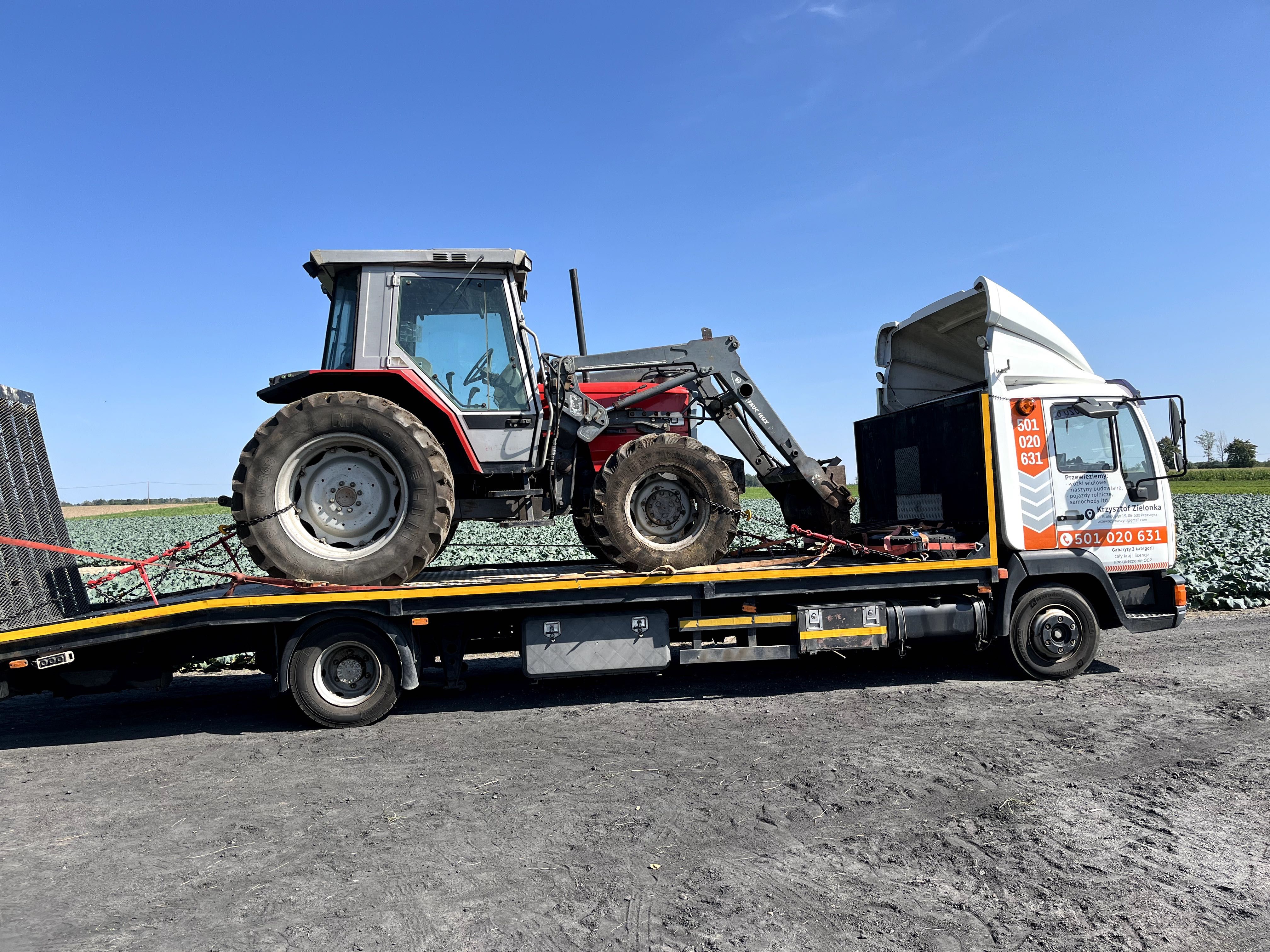 Transport/przewóz maszyn, pojazdów, ciągników rolniczych itp.