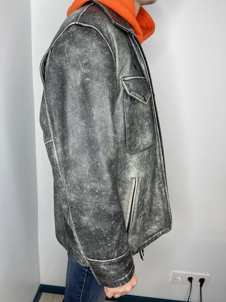Шкіряна куртка Vinci з ефектом потертості, розмір М