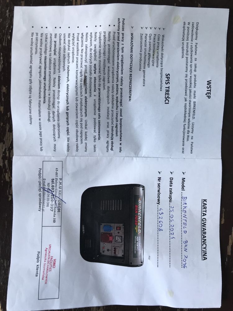 Agregat prądotwórczy 12/230/400V