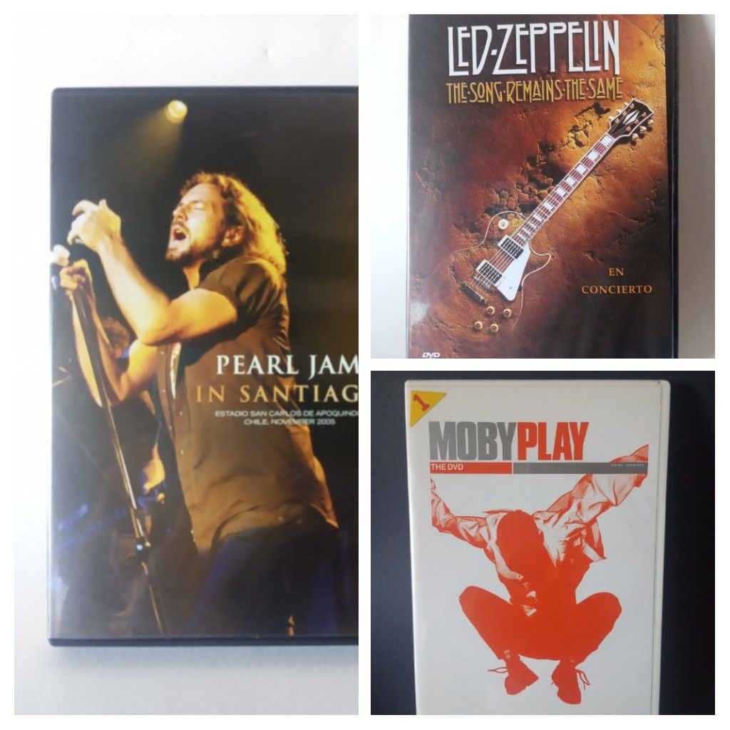 Led Zeppelin - Pearl Jam - Moby - DVD's musicais