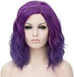 Peruka Syntetyczna Atayou Cosplay Short Curly Fioletowo-Różowa