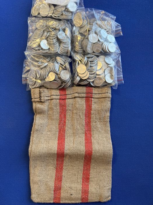 Zestaw monet 1 grosz 1949 rok 439 sztuk + worek menniczy