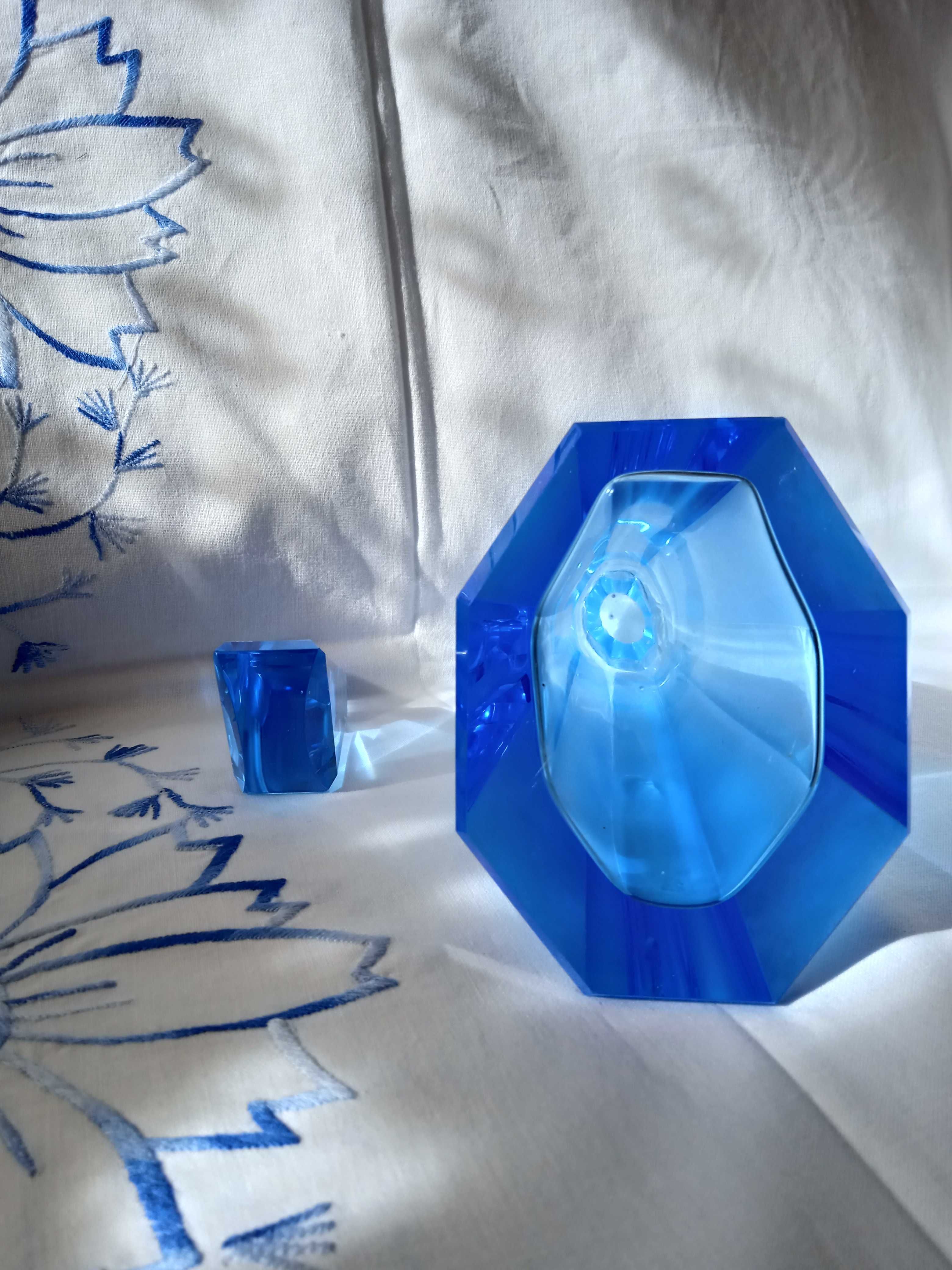 Moser karafka niebieska, kobalt, wys 23 cm, granatowa