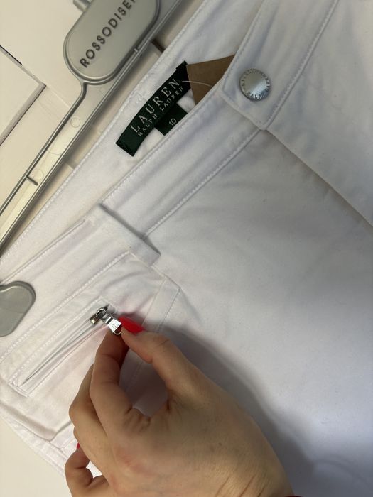 Ralph Lauren biale spodnie chinosy chinos eleganckie bawelna