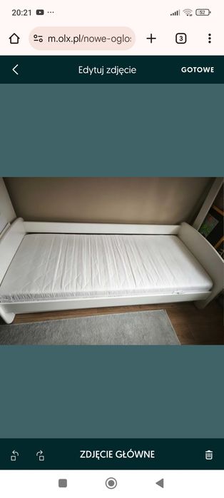 Łóżko dziecięce białe 80x180 z materacem