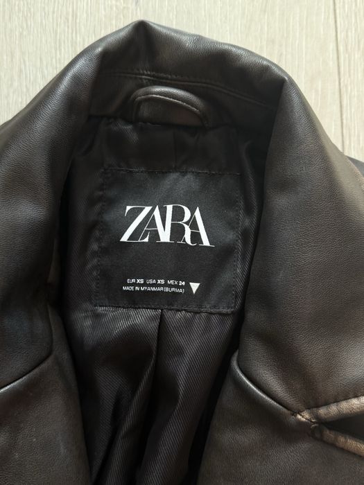 Тренч, плащ  шкіряний zara