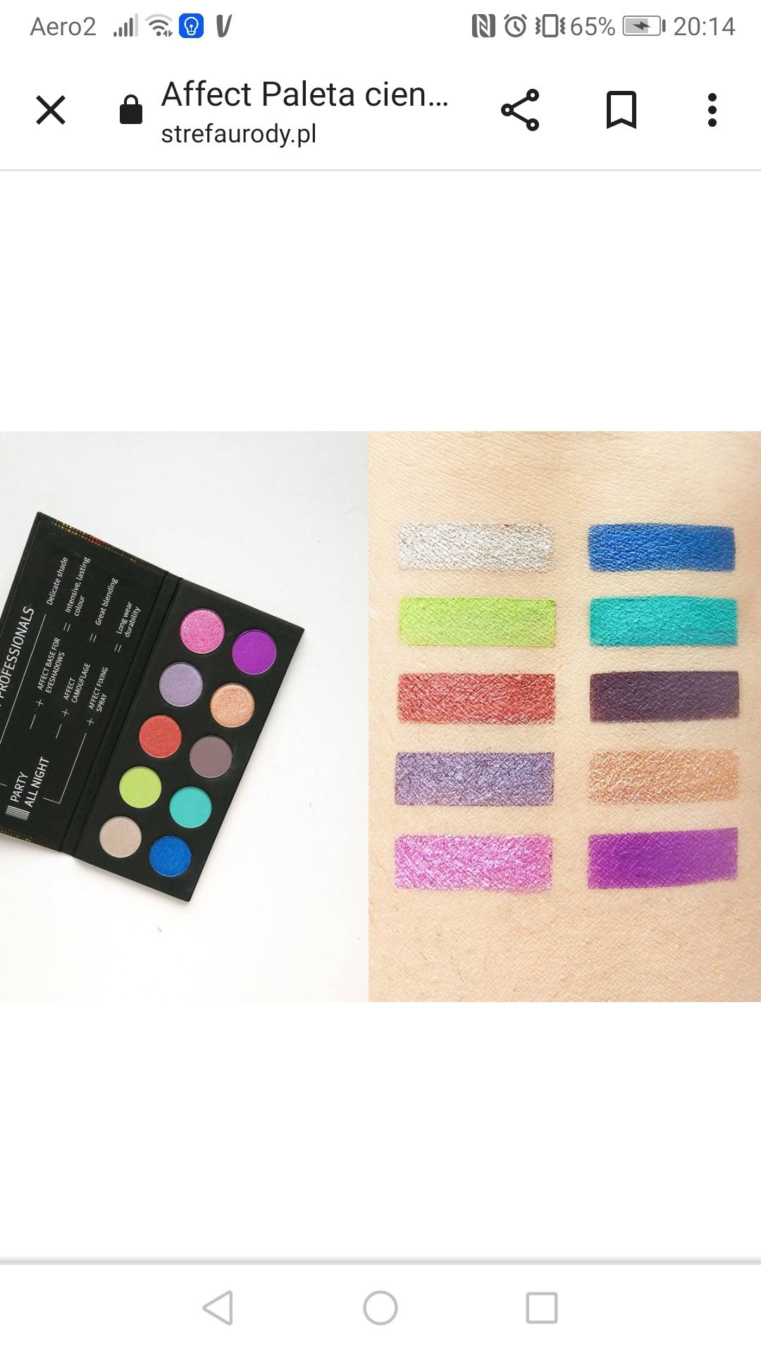 Paleta  Affect cieni Party all Night sephora Douglas