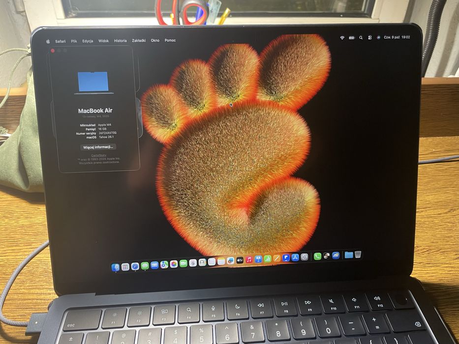 MacBook Air M4 16/256GB Midnight - stan idealny - 2wu dniowy