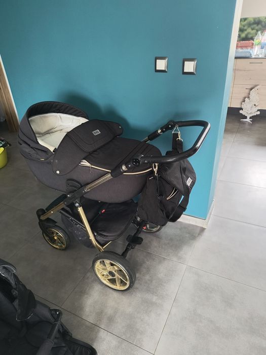 Wózek 3w1 czarno złoty. Stan bdb.