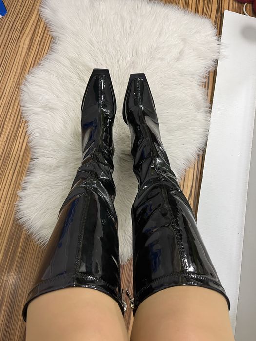 Латексна сукня oh polly і латексні нові ботфорти