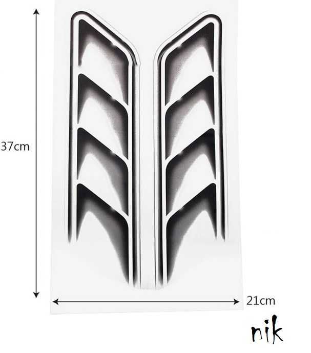 Наклейка на авто/машину двери 2 полупрозрачные полоски 37*10см, тюнинг