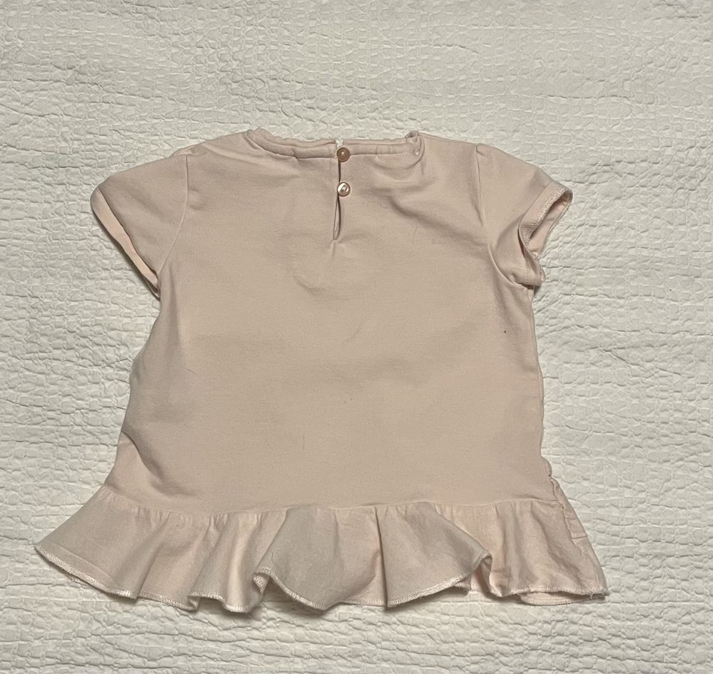 Zara 9-12m bluzka pudrowy róż