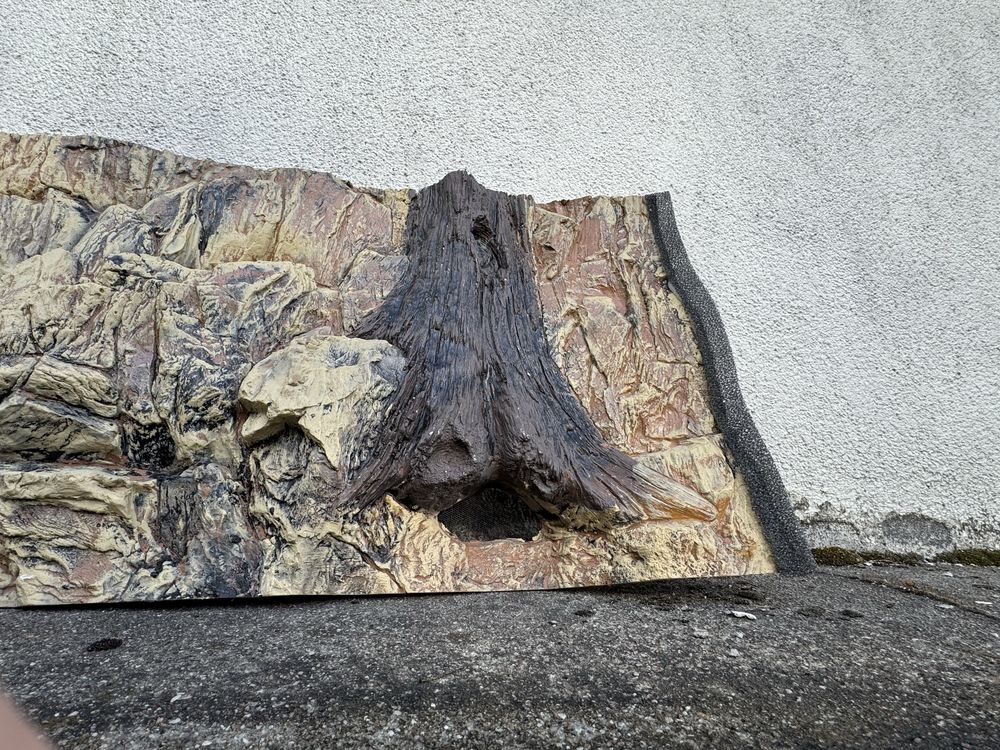 Tło strukturalne 3D skała i korzeń do akwarium 100 cm x 50 cm