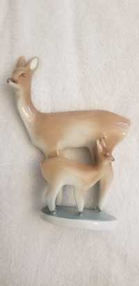 Figurka porcelanowa antyczna Sarenka z mlodym cena 75 zl