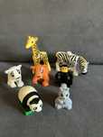 Lego duplo zwierzęta, zoo, panda, żyrafa, małpa, zebra
