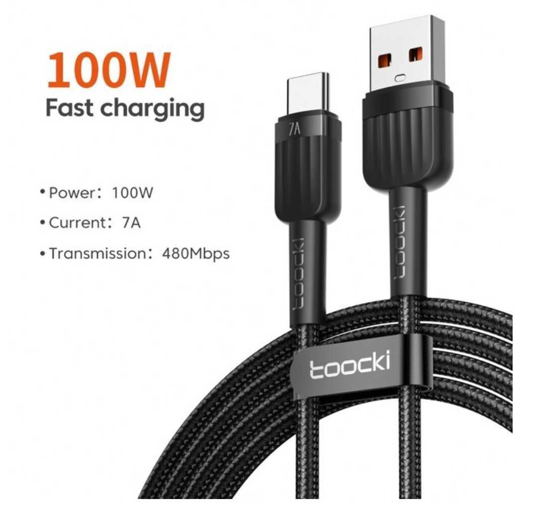 Надійний Кабель для телефону Toocki (USB - Type-C) 100W 7A 1м