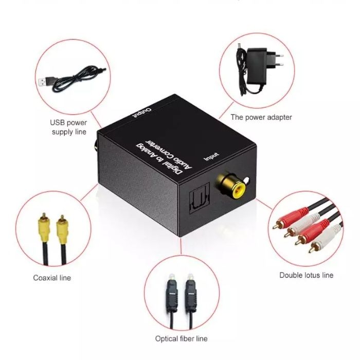 Конвертер оптический Toslink Optical to RCA, из оптики\spdif в тюльпан