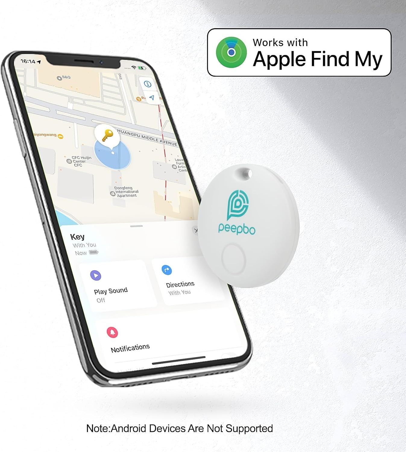 Lokalizator kluczy, lokalizator Bluetooth współpracuje z Apple Find My