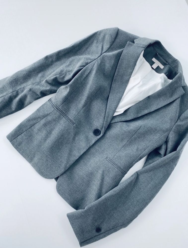 Marynarka żakiet H&M szary rozmiar 34/XS
