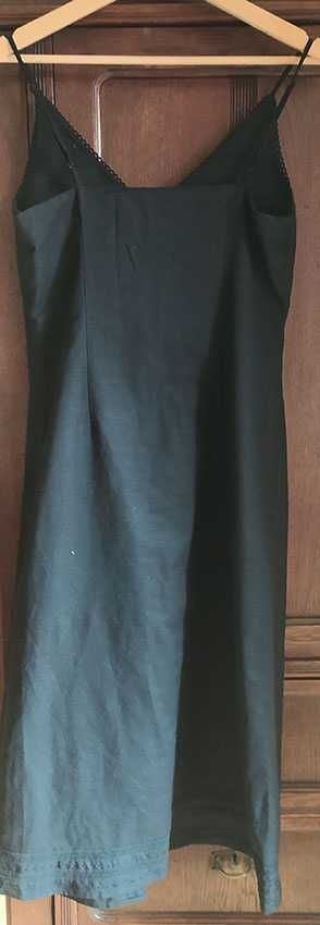 sukienka czarna, len/bawełna