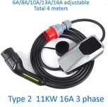 Carregador Portátil EV Tipo 2 – 16A Trifásico (4 metros) NOVO