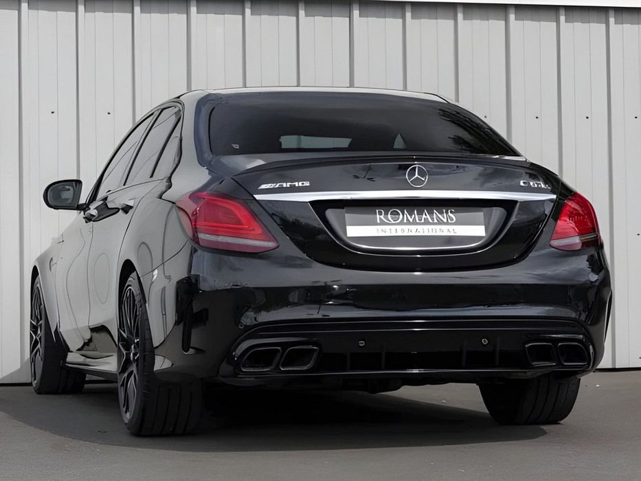 Mercedes C-сlass W205 2018-2021р Задній дифузор з насадками Black С63
