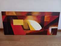 Quadro abstrato cores quentes
