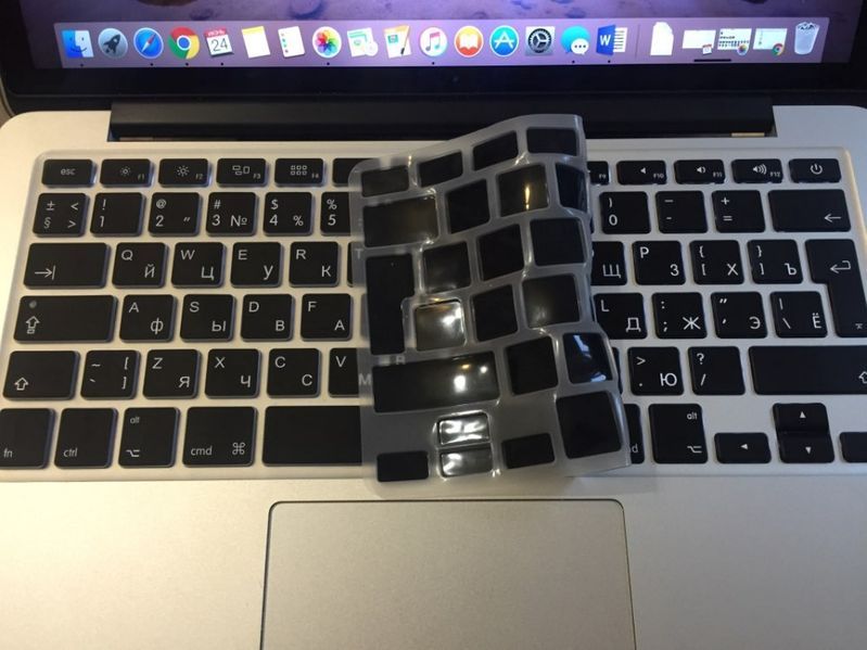 Накладка на клавиатуру Макбук Air/Pro 13, 15 (русские буквы MacBook)