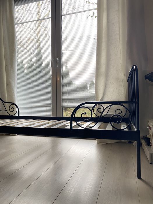 Łóżko metalowe regulowane Ikea Sultan/ Minnen z stelażem