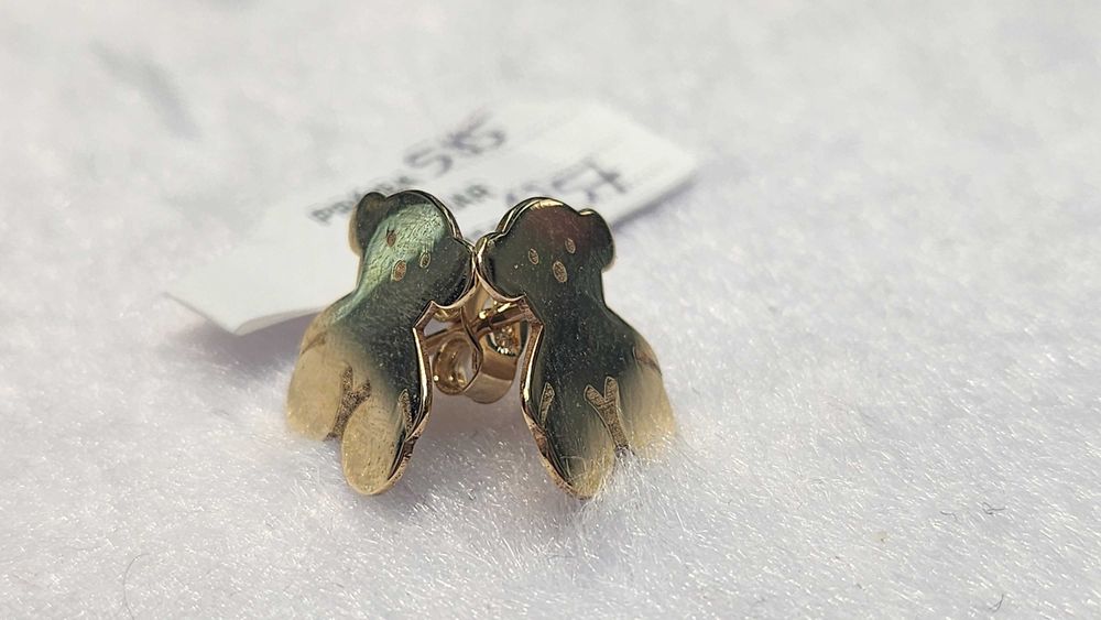 Piękne Nowe złote kolczyki P. 585 W. 1,37G Best Mobile