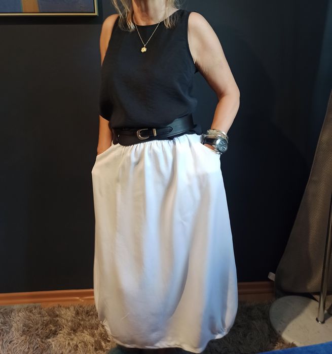 Zestaw długie włoskie spódniczki spódniczka wiskoza biała khaki