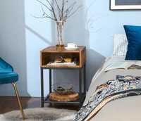 Szafka nocna stolik loft style akacjowy+metal domoteka Zara home Kare