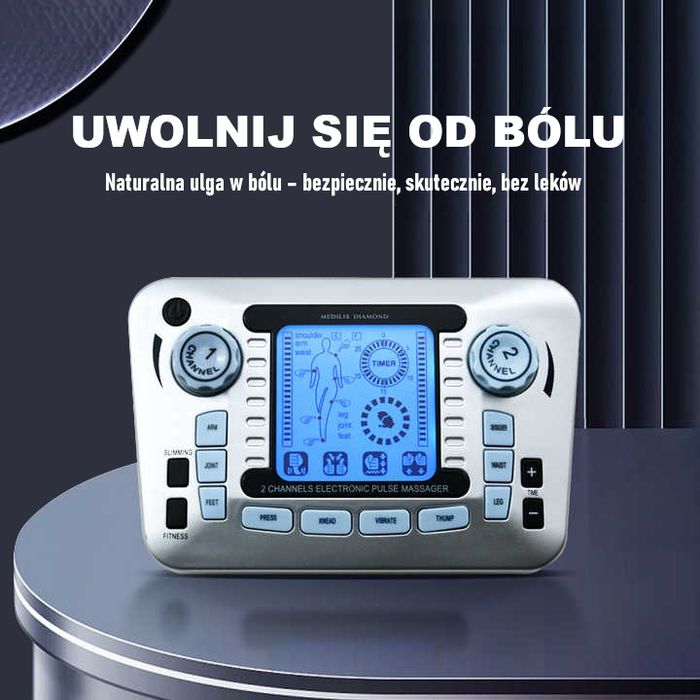 Elektrostymulator mięśni tens ems masaż stymulacja duży zestaw XXL