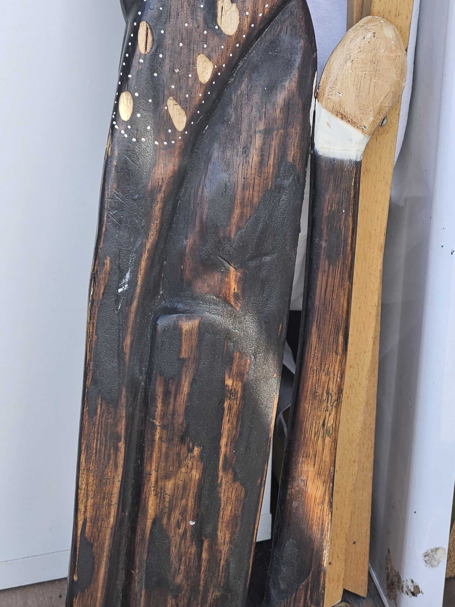 Drewniana duża Figurka kota wys 80 cm