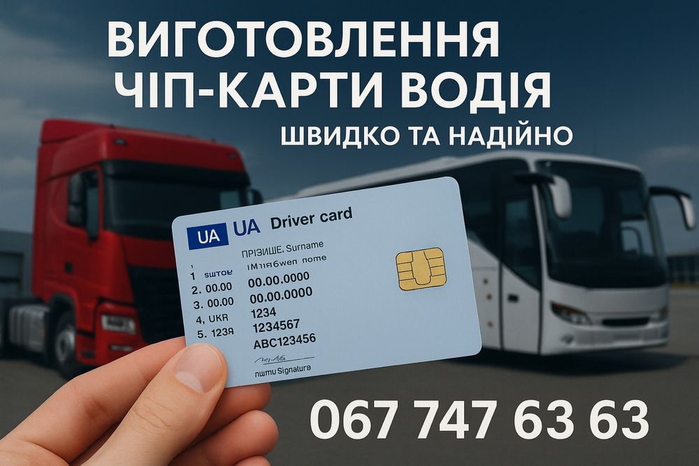 Чіп карта водія | 7 робочих днів | код 95 | карта цифрового тахографа