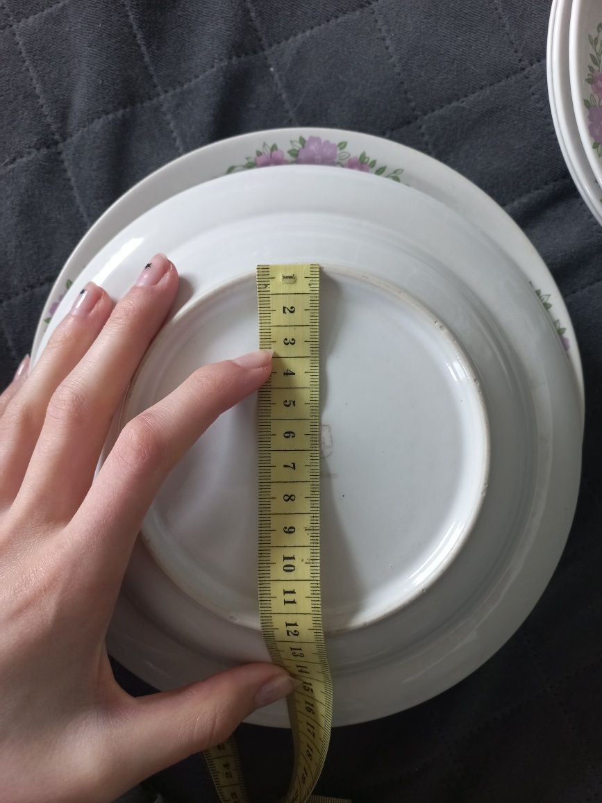 Serwis komplet obiadowy zestaw 12 talerzy porcelit pruszków prl