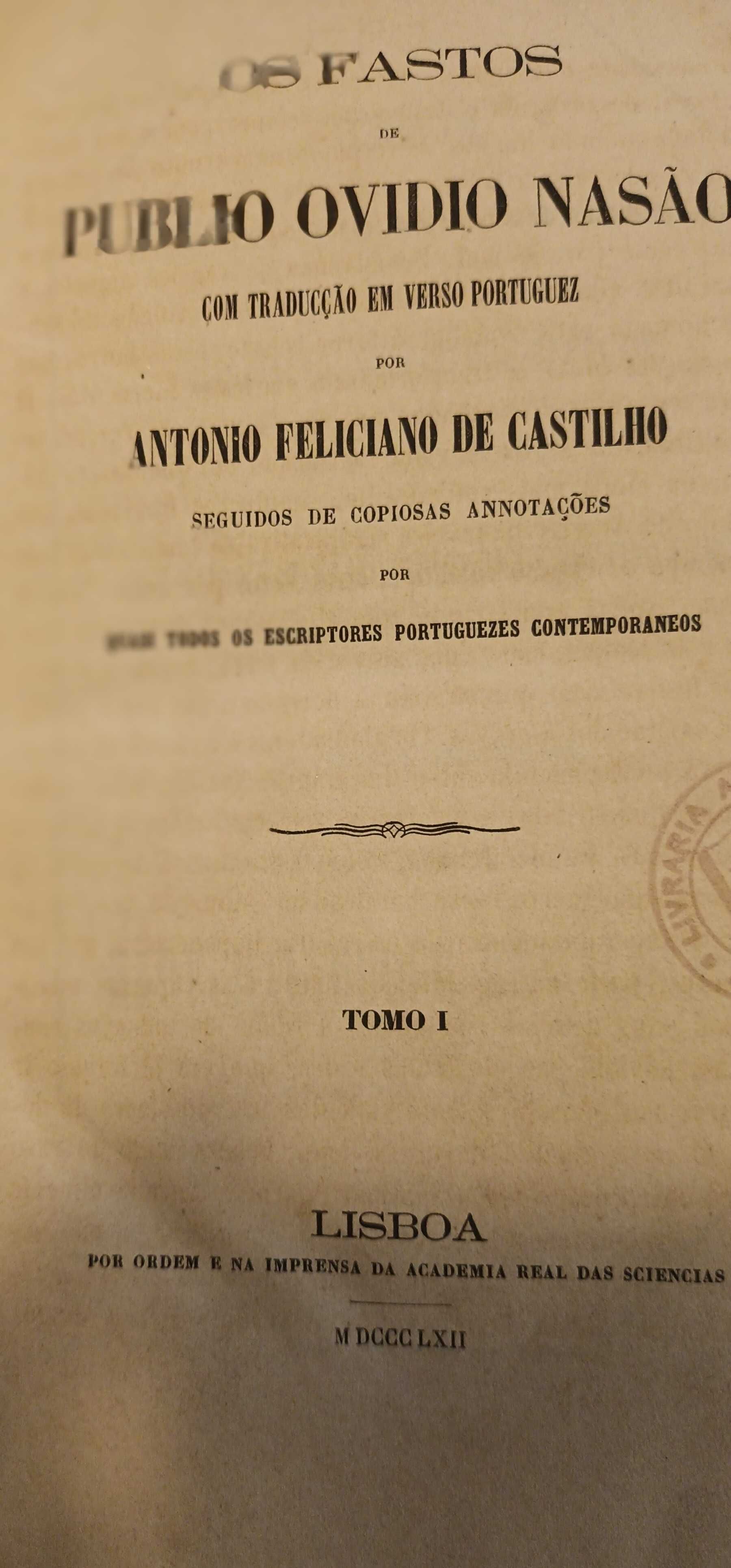 OS FASTOS, Publio Ovidio Nasão_3 Tomos_1862