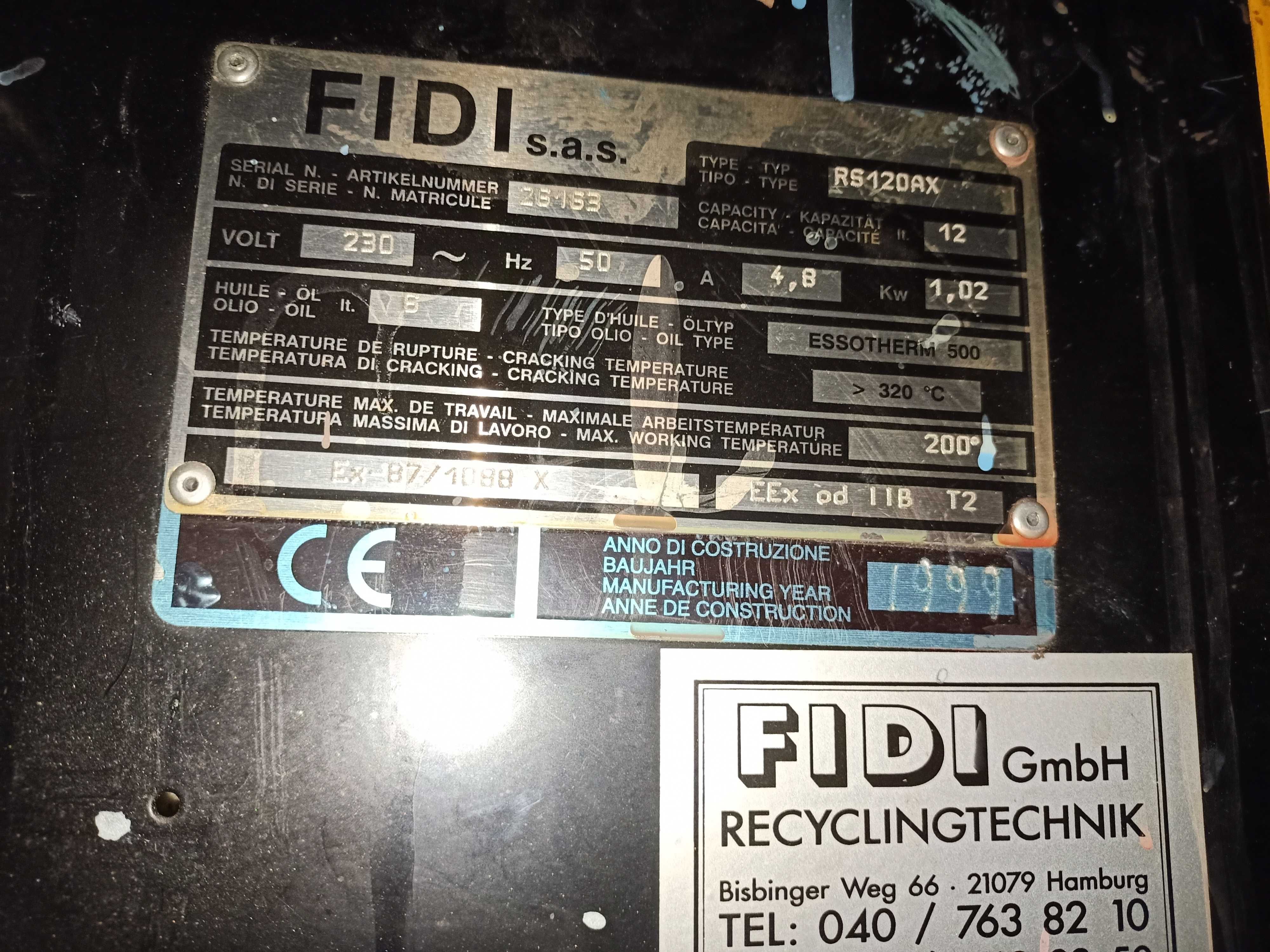 Destylarka destylator fidi do rozpuszczalników innych RS 120 AX formec