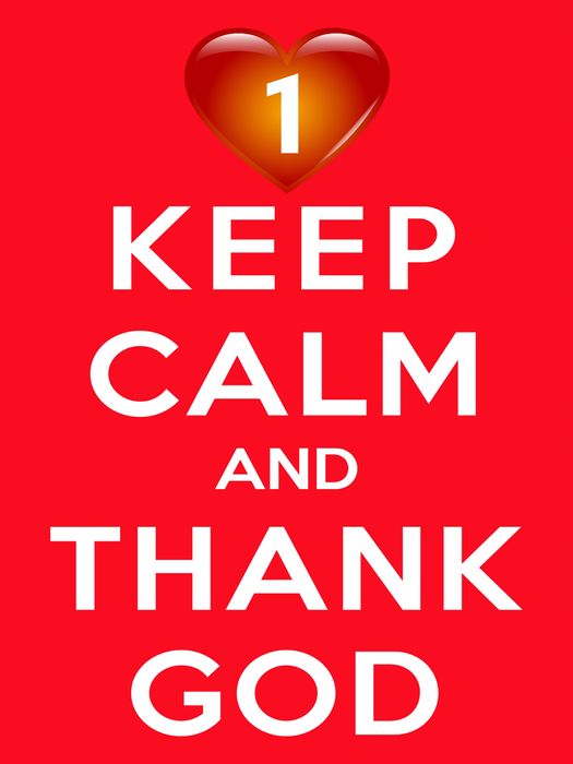 Plakat metalowy Prezent napis Keep Calm and Thank GOD