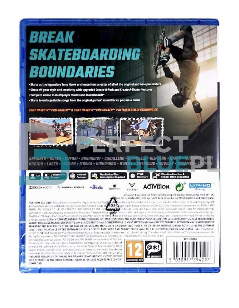 Tony Hawks Pro Skater 1+2 / Gra PS5 / PerfectBlue / Mokotów / Warszawa