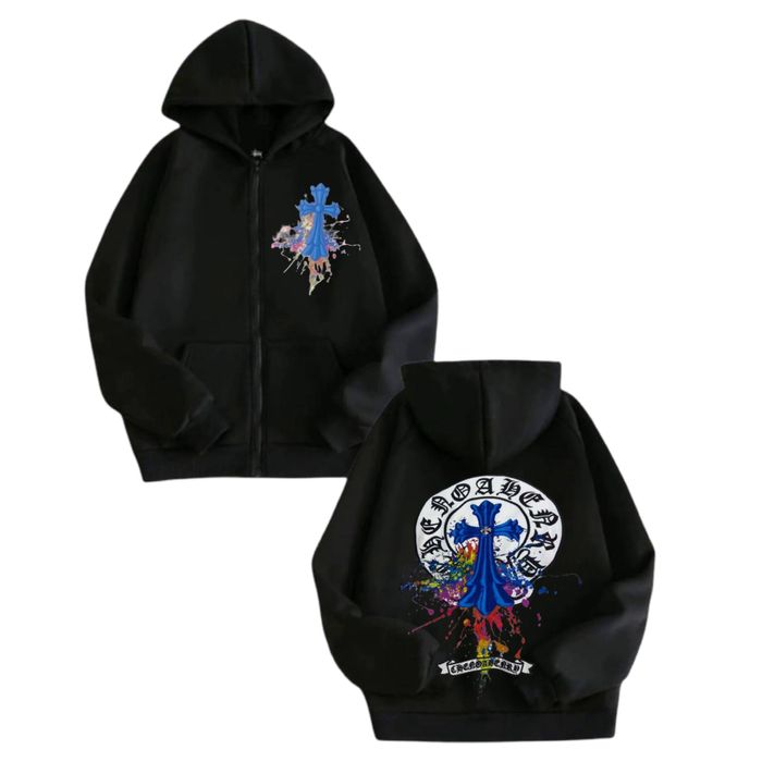 Зип-Худи Chrome Hearts Logo унисекс Хром Хартс с крестами толстовка